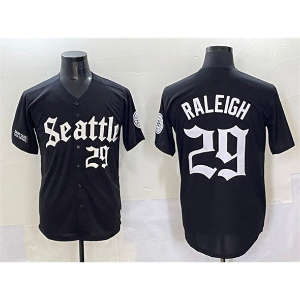 Seattle Mariners #29 Cal Raleigh Black MIKSHPS 'Deep Sea Gothic Edition' Vapor Premier Limited Stitched Jersey