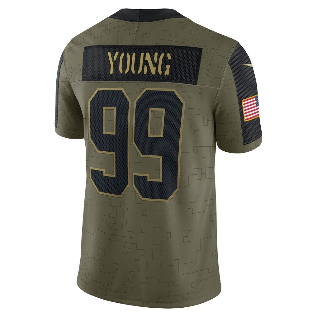 W.Football Team #99 Chase Young Olive MIKSHPS Salute To Service Limited Player Jersey