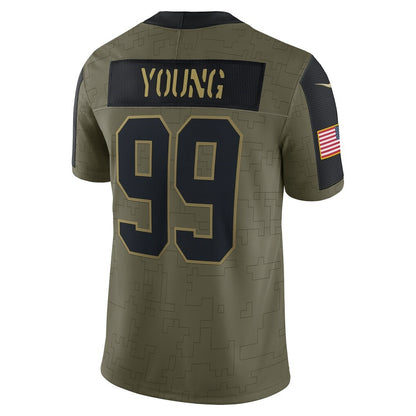 W.Football Team #99 Chase Young Olive MIKSHPS Salute To Service Limited Player Jersey