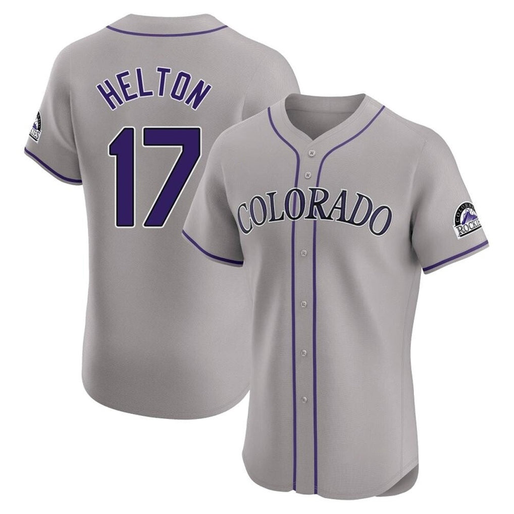 Colorado Rockies #17 Todd Helton Player Gray MIKSHPS Limited Elite Home Stitched Jerseys