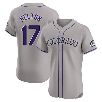 Colorado Rockies #17 Todd Helton Player Gray MIKSHPS Limited Elite Home Stitched Jerseys