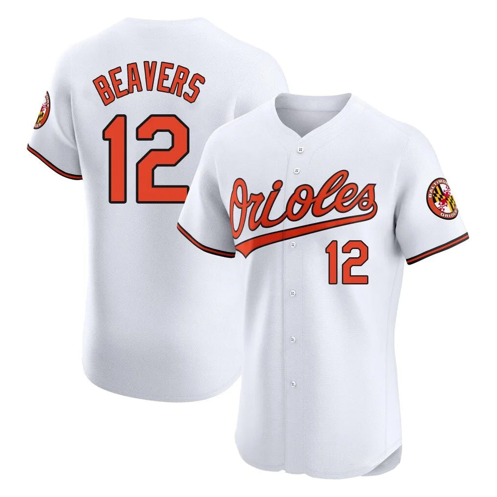 Baltimore Orioles #12 Dylan Beavers Player White MIKSHPS Limited Elite Home Game Stitched Jerseys