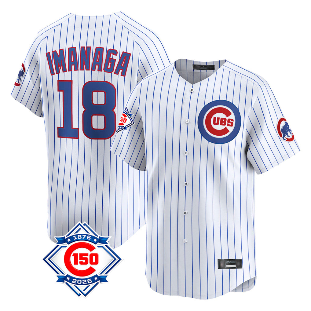 Chicago Cubs #18 Shota Imanaga Player White MIKSHPS 150th Anniversary Limited Home Game Stitched Jerseys
