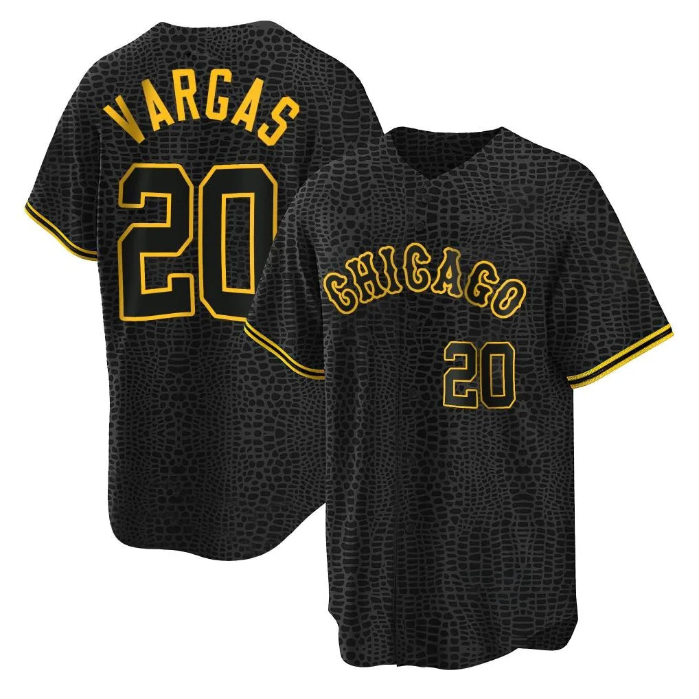 Chicago White Sox #20 Miguel Vargas Player Black MIKSHPS Snake Skin City Home Game Stitched Jerseys