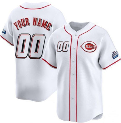 Custom Cincinnati Reds Active Player White MIKSHPS 2025 Speedway Classic Home Limited Stitched Jersey