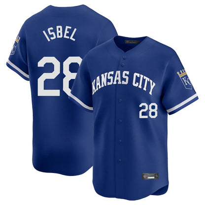 Kansas City Royals #28 Kyle Isbel Player Royal MIKSHPS Limited Home Stitched Jerseys