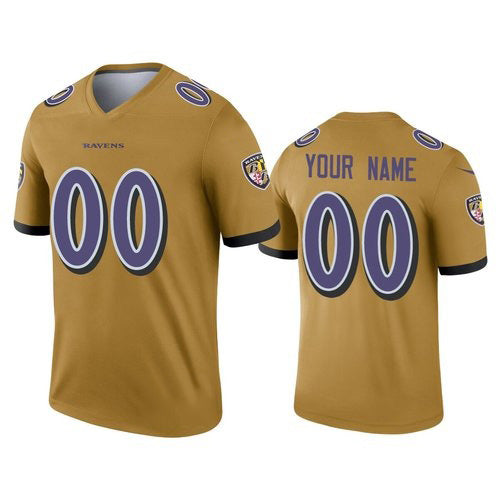Custom B.Ravens Gold MIKSHPS Inverted Legend Jersey