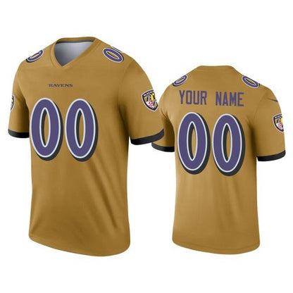 Custom B.Ravens Gold MIKSHPS Inverted Legend Jersey