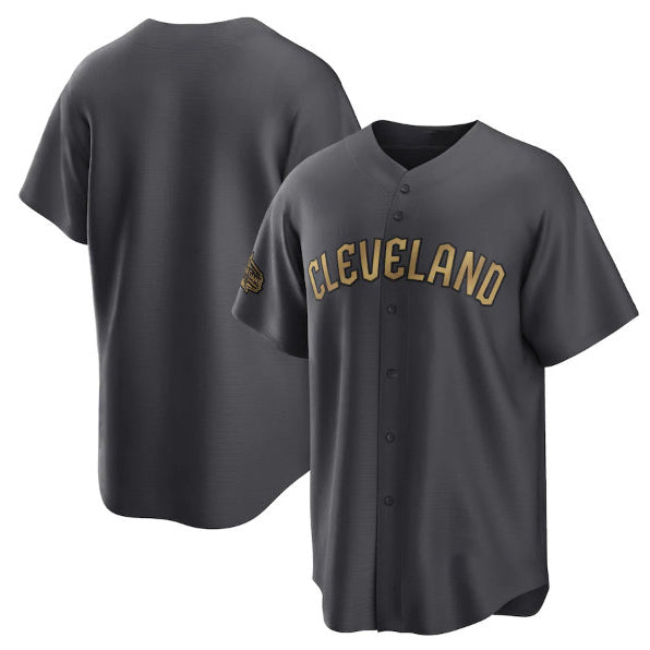 Cleveland Guardians Blank Charcoal MIKSHPS 2022 All-Star Cool Base Stitched Jersey
