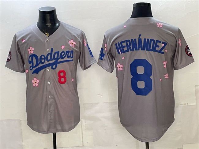 Los Angeles Dodgers #8 Enrique Hernandez Grey MIKSHPS 2025 Tokyo Series Limited Stitched Jersey