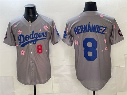 Los Angeles Dodgers #8 Enrique Hernandez Grey MIKSHPS 2025 Tokyo Series Limited Stitched Jersey