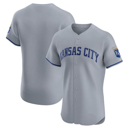 Kansas City Royals Gray MIKSHPS Road Vapor Premier Elite Patch Jersey