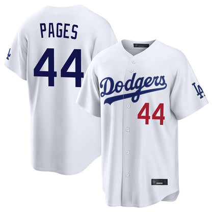 Los Angeles Dodgers #44 Andy Pages Player White MIKSHPS Home Game Stitched Jerseys