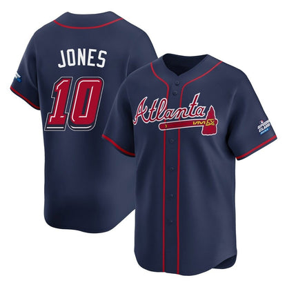 Atlanta Braves #10 Chipper Jones Player Navy MIKSHPS 2025 Speedway Classic Home Game Stitched Jerseys
