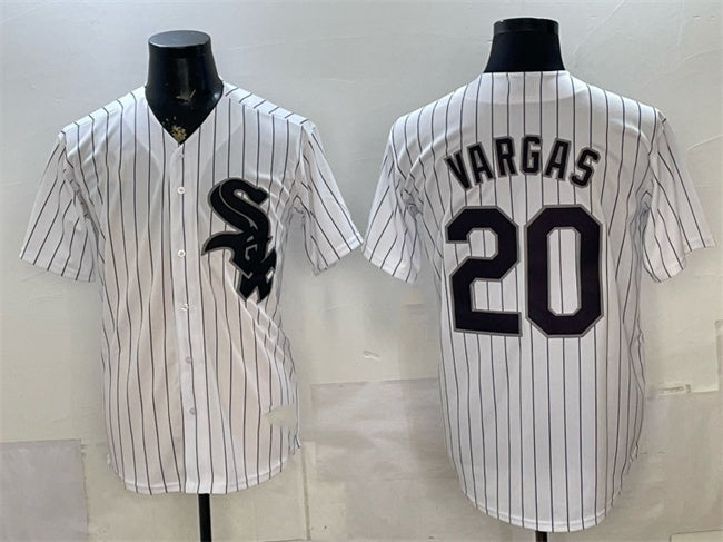 Chicago White Sox #20 Miguel Vargas White MIKSHPS Home Stitched Jersey