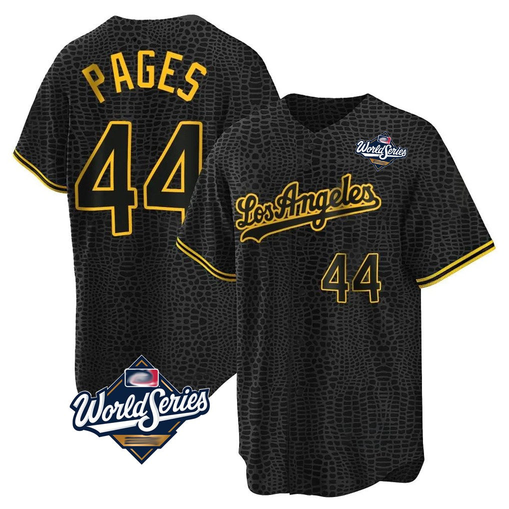 Los Angeles Dodgers #44 Andy Pages Player Black Gold MIKSHPS World Series Limited Home Stitched Jerseys