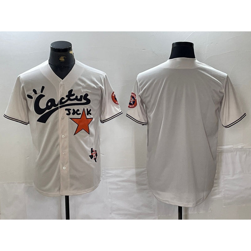 Houston Astros Blank Cream MIKSHPS Cactus Jack Cool Base Jersey