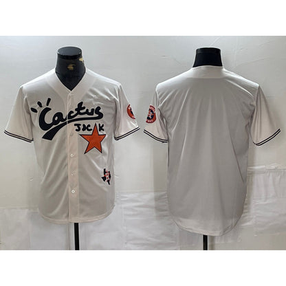 Houston Astros Blank Cream MIKSHPS Cactus Jack Cool Base Jersey