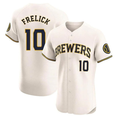 Milwaukee Brewers #10 Sal Frelick Player Cream MIKSHPS Home Limited Elite Stitched Jerseys