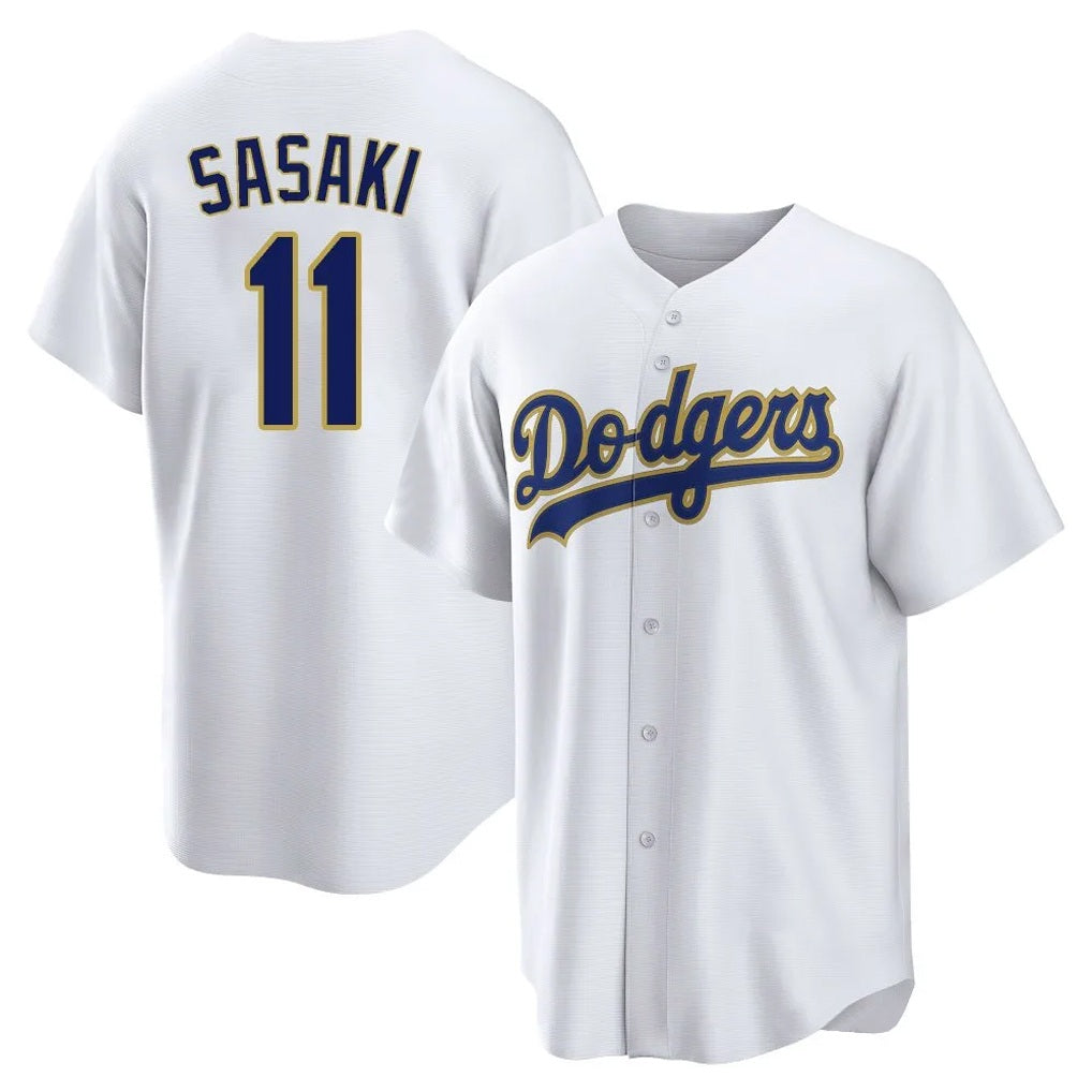Los Angeles Dodgers #11 Roki Sasaki Player Gold White MIKSHPS 2026 Collection Stadium Game Stitched Jerseys