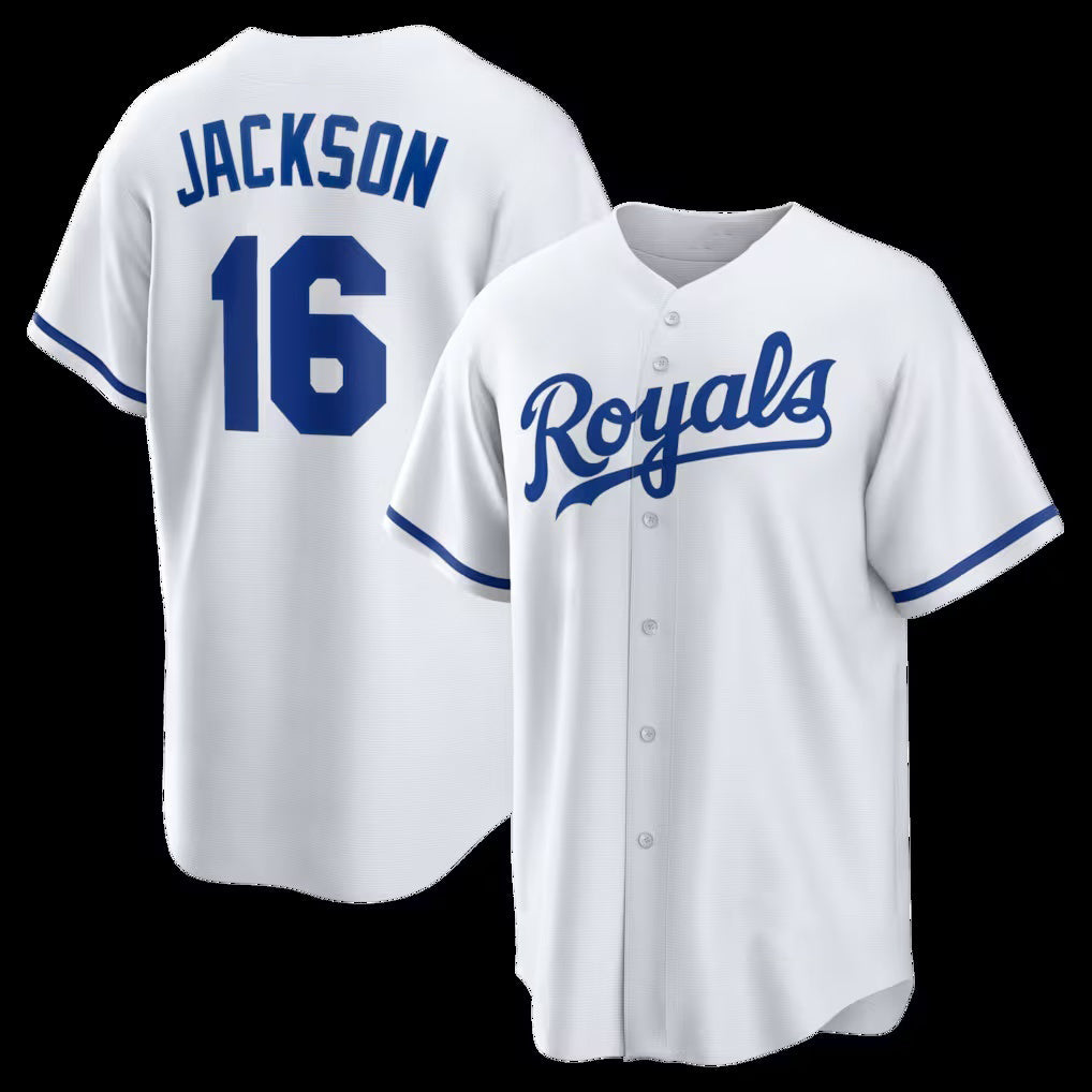Kansas City Royals #16 Bo Jackson White MIKSHPS Home Retired Player Replica Jersey