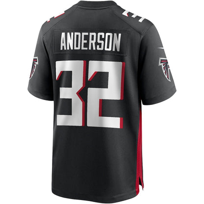 A.Falcons #32 Jamal Anderson Black MIKSHPS Game Retired Player Jersey