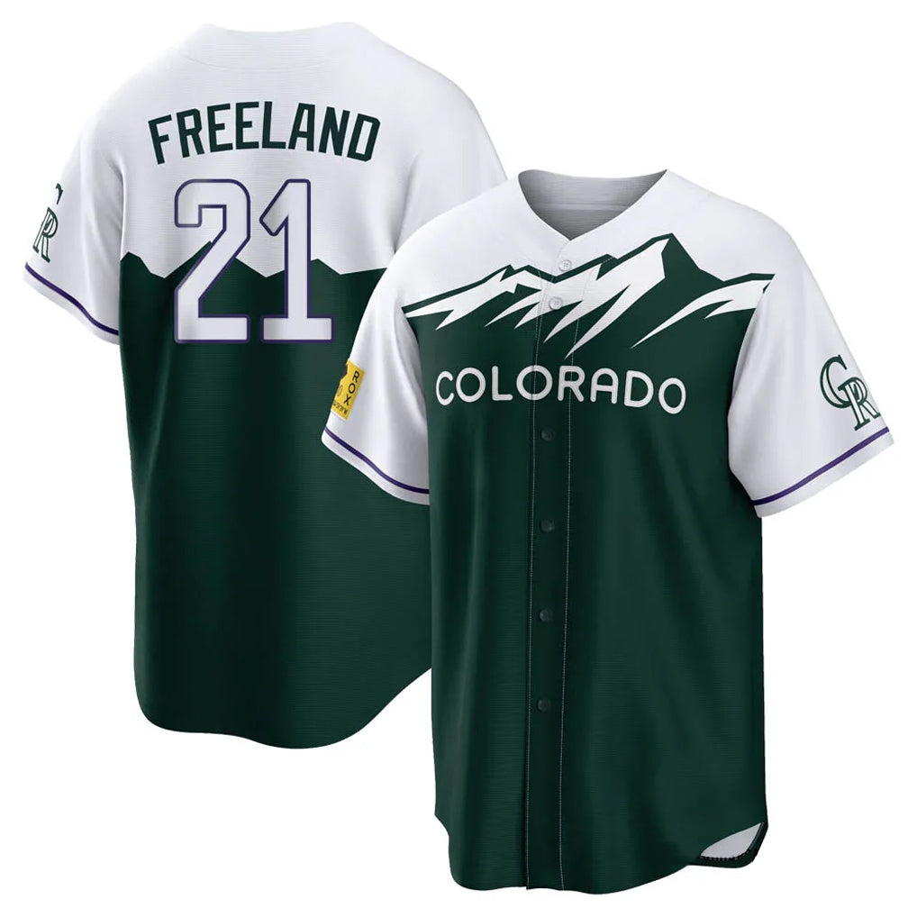Colorado Rockies #21 Kyle Freeland Player Green MIKSHPS City Connect Home Game Stitched Jerseys