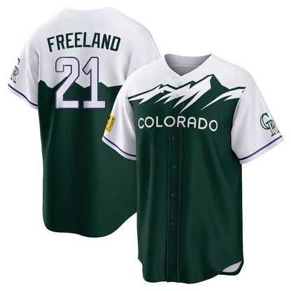 Colorado Rockies #21 Kyle Freeland Player Green MIKSHPS City Connect Home Game Stitched Jerseys