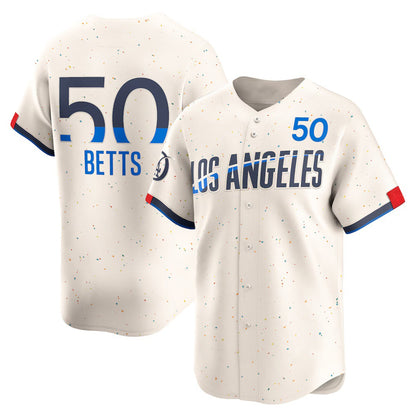 Los Angeles Dodgers #50 Mookie Betts Cream MIKSHPS City Connect Limited Player Jersey