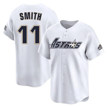 Houston Astros #11 Cam Smith Player White MIKSHPS Throwback Cooperstown Collection Limited Stitched Jerseys