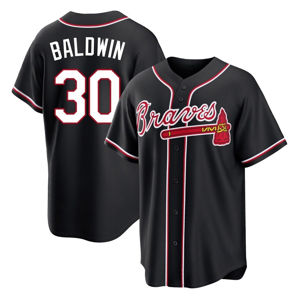 Atlanta Braves #30 Drake Baldwin Player Black MIKSHPS Fashion Out Game Stitched Jerseys