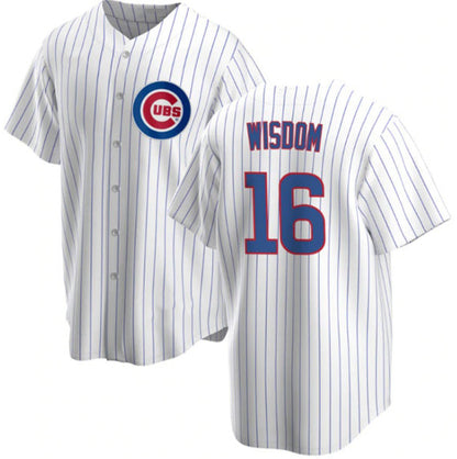 Chicago Cubs #16 Patrick Wisdom White MIKSHPS Cool Base Stitched Jersey
