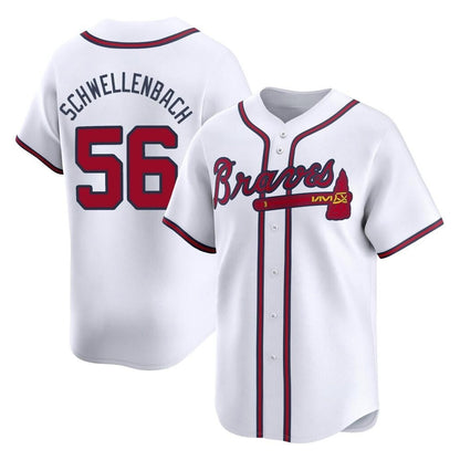 Atlanta Braves #56 Spencer Schwellenbach Player White MIKSHPS Limited Home Game Stitched Jerseys