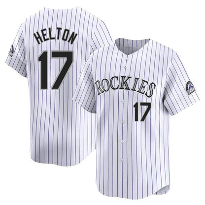 Colorado Rockies #17 Todd Helton Player White MIKSHPS Limited Home Stitched Jerseys