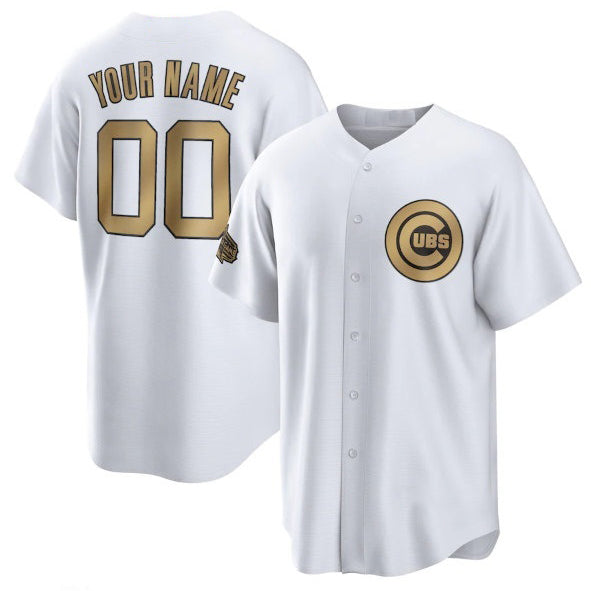 Custom Chicago Cubs Active Player White MIKSHPS 2022 All-Star Cool Base Stitched Jersey