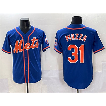 New York Mets #31 Mike Piazza Blue MIKSHPS Cool Base Stitched Jersey