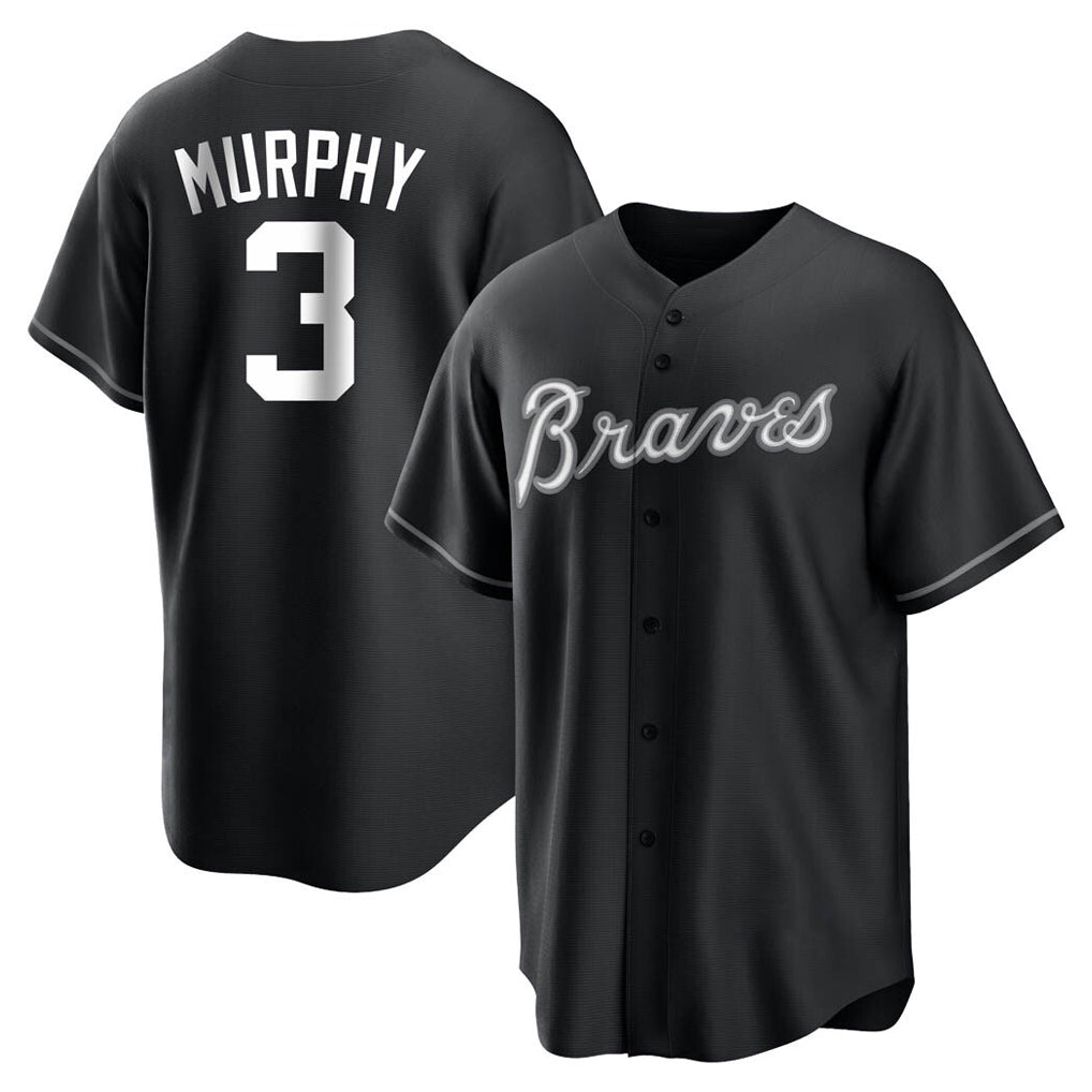 Atlanta Braves #3 Dale Murphy Player Black MIKSHPS Home Game Stitched Jerseys