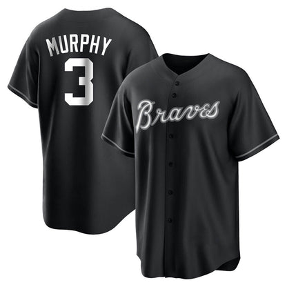 Atlanta Braves #3 Dale Murphy Player Black MIKSHPS Home Game Stitched Jerseys