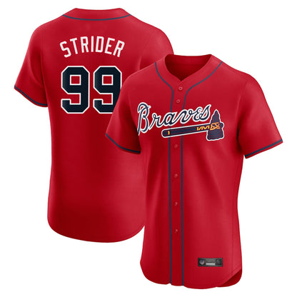 Atlanta Braves #99 Spencer Strider Player Red MIKSHPS Limited Elite Home Game Stitched Jerseys