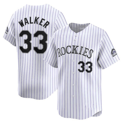 Colorado Rockies #33 Larry Walker White MIKSHPS Home Limited Stitched Jersey