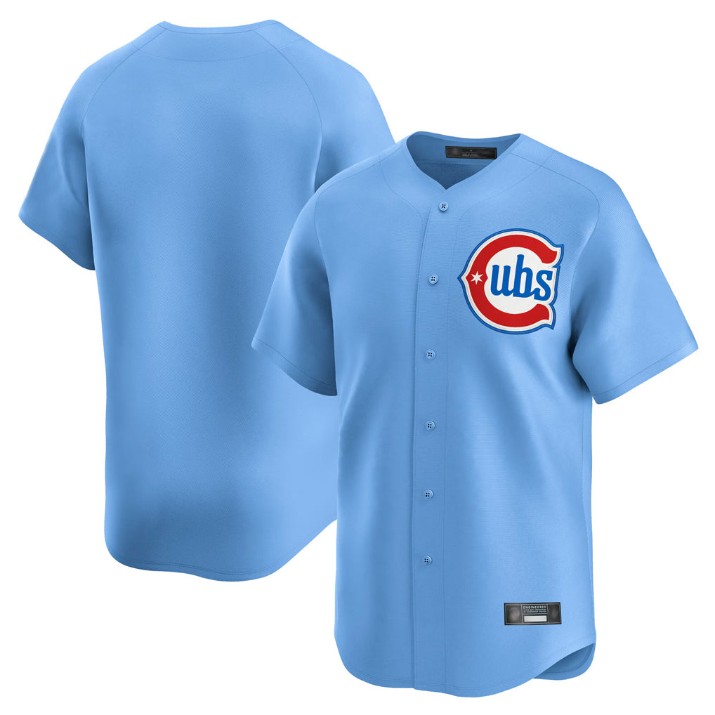 Chicago Cubs Light Blue MIKSHPS Limited Home Blank Player Stitched Jerseys