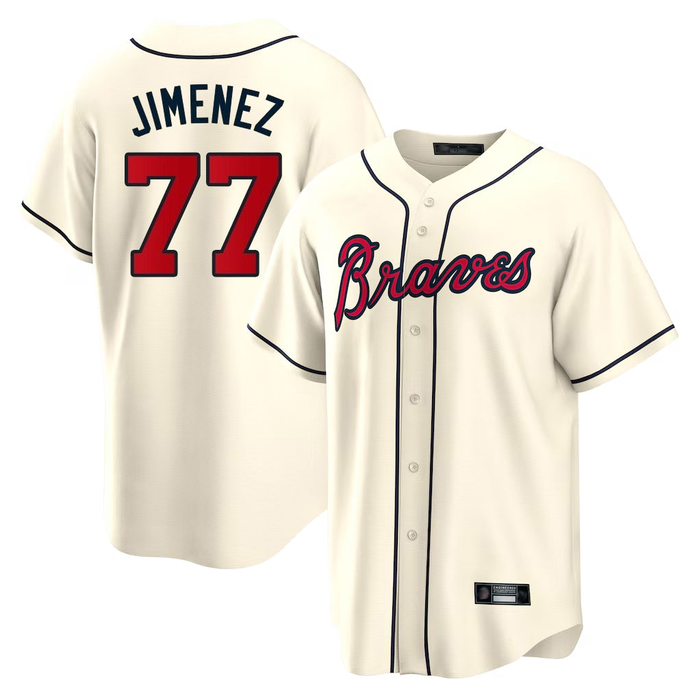 Atlanta Braves #77 Joe Jimenez Player Cream MIKSHPS Home Game Stitched Jerseys