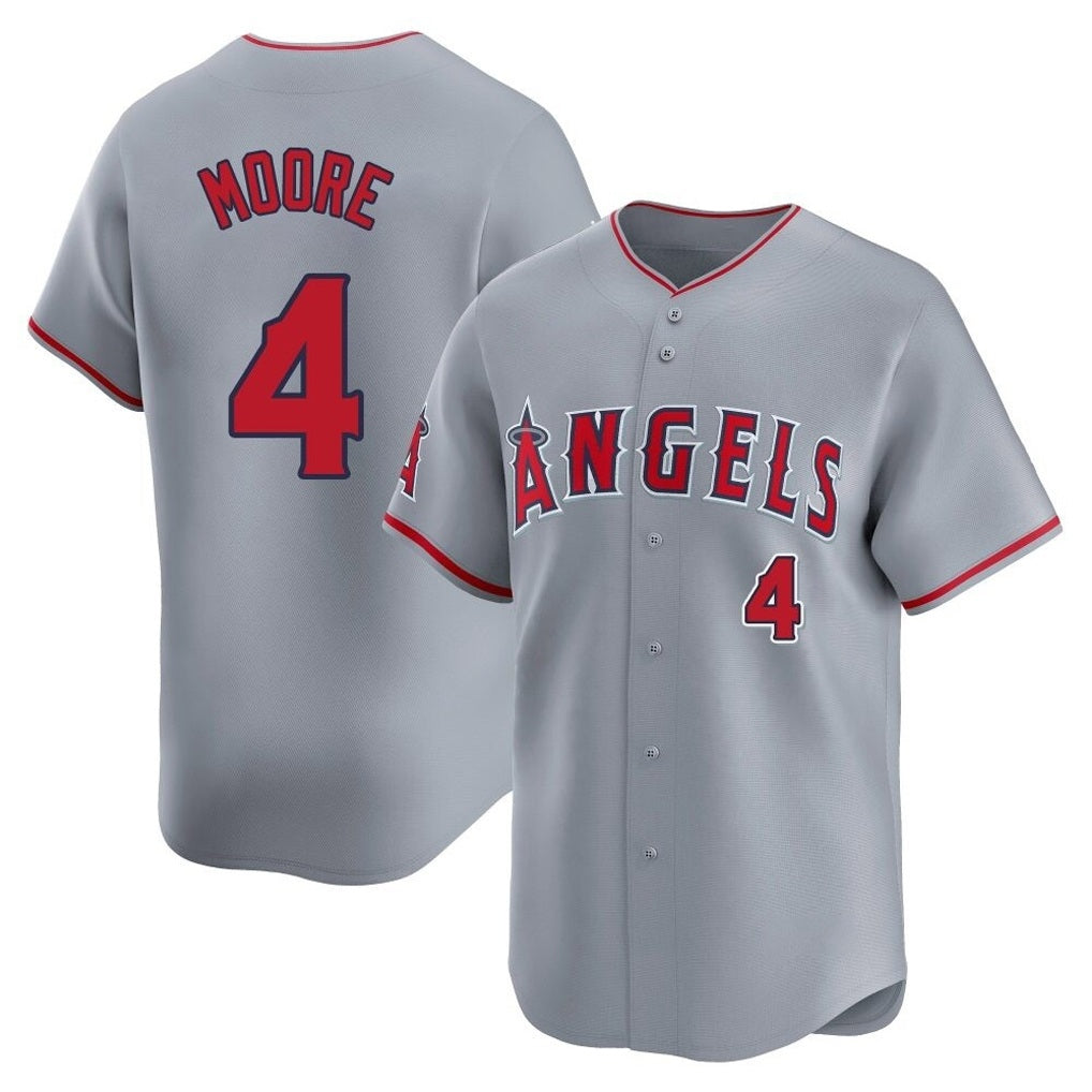 Los Angeles Angels #4 Christian Moore Player Gray MIKSHPS Home Limited Stitched Jerseys