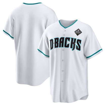 Arizona Diamondbacks Blank White White MIKSHPS 2023 World Series Cool Base Stitched Jersey