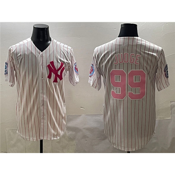 New York Yankees #99 Aaron Judge Pink MIKSHPS With Patch Limited Stitched Jersey