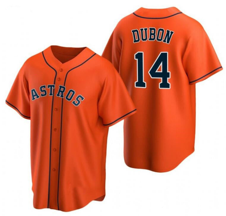 Houston Astros #14 Mauricio Dub¨®n Orange MIKSHPS Cool Base Stitched Jersey