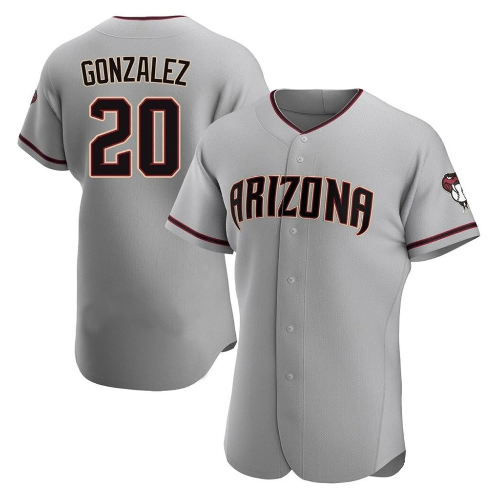 Arizona Diamondbacks #20 Luis Gonzalez Player Gray MIKSHPS Road Limited Elite Home Game Stitched Jerseys