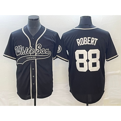 Chicago White Sox #88 Luis Robert Black MIKSHPS Cool Base Stitched Jersey 2
