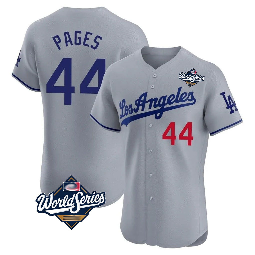 Los Angeles Dodgers #44 Andy Pages Player Gray MIKSHPS World Series Limited Elite Home Stitched Jerseys