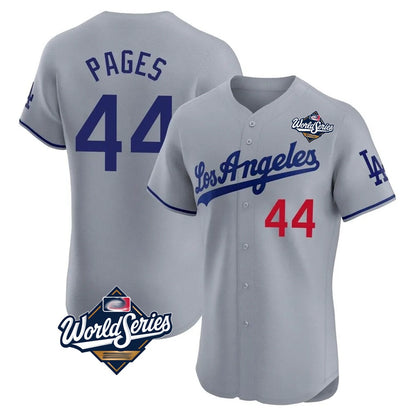 Los Angeles Dodgers #44 Andy Pages Player Gray MIKSHPS World Series Limited Elite Home Stitched Jerseys